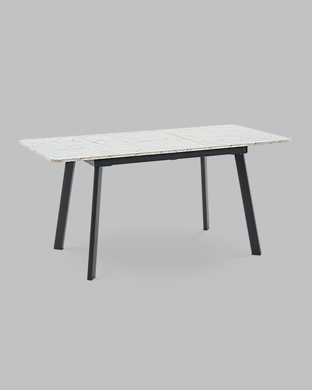 Стол Batu new 120-160/80/76 столешница ЛМДФ азул оникс подстолье металл черный