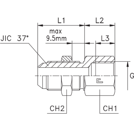 Соединение PD JIC 3/4" BSP 1/2"