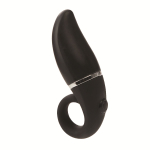 Черный вибростимулятор LUXE с кольцом (Цвет: черный)