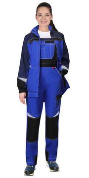 Костюм женский "Сириус-Фаворит-Мега" полукомбинезон (василек/т.синий)
