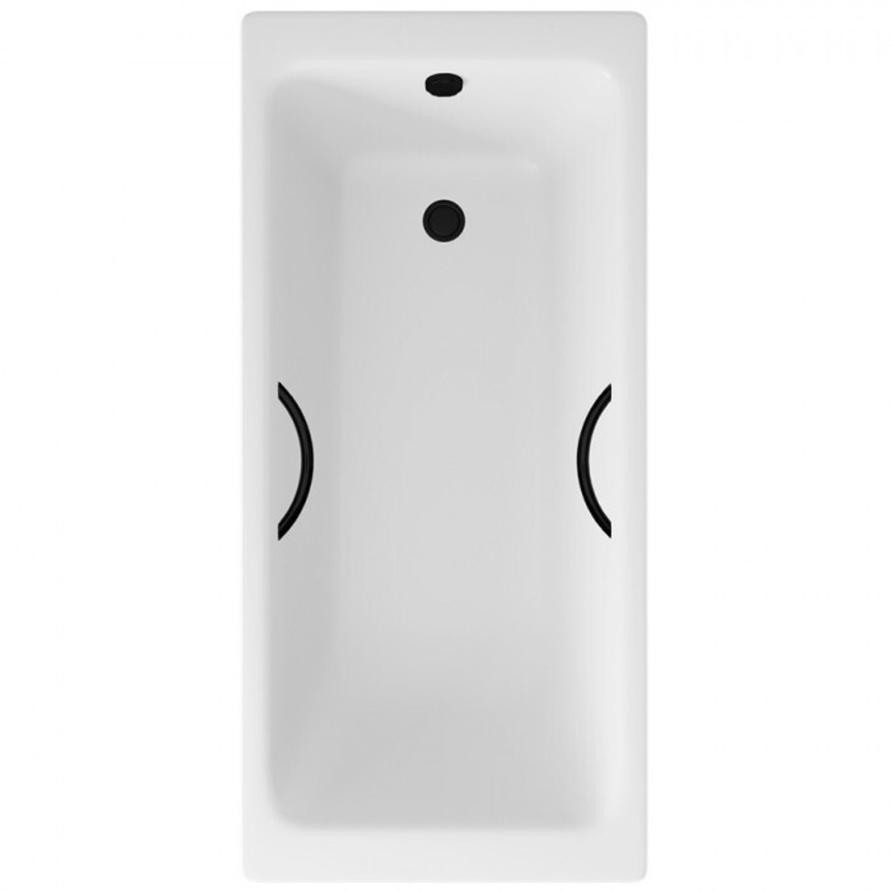 Ванна чугунная Delice Parallel 160х70 с черными матовыми ручками DLR220504RB