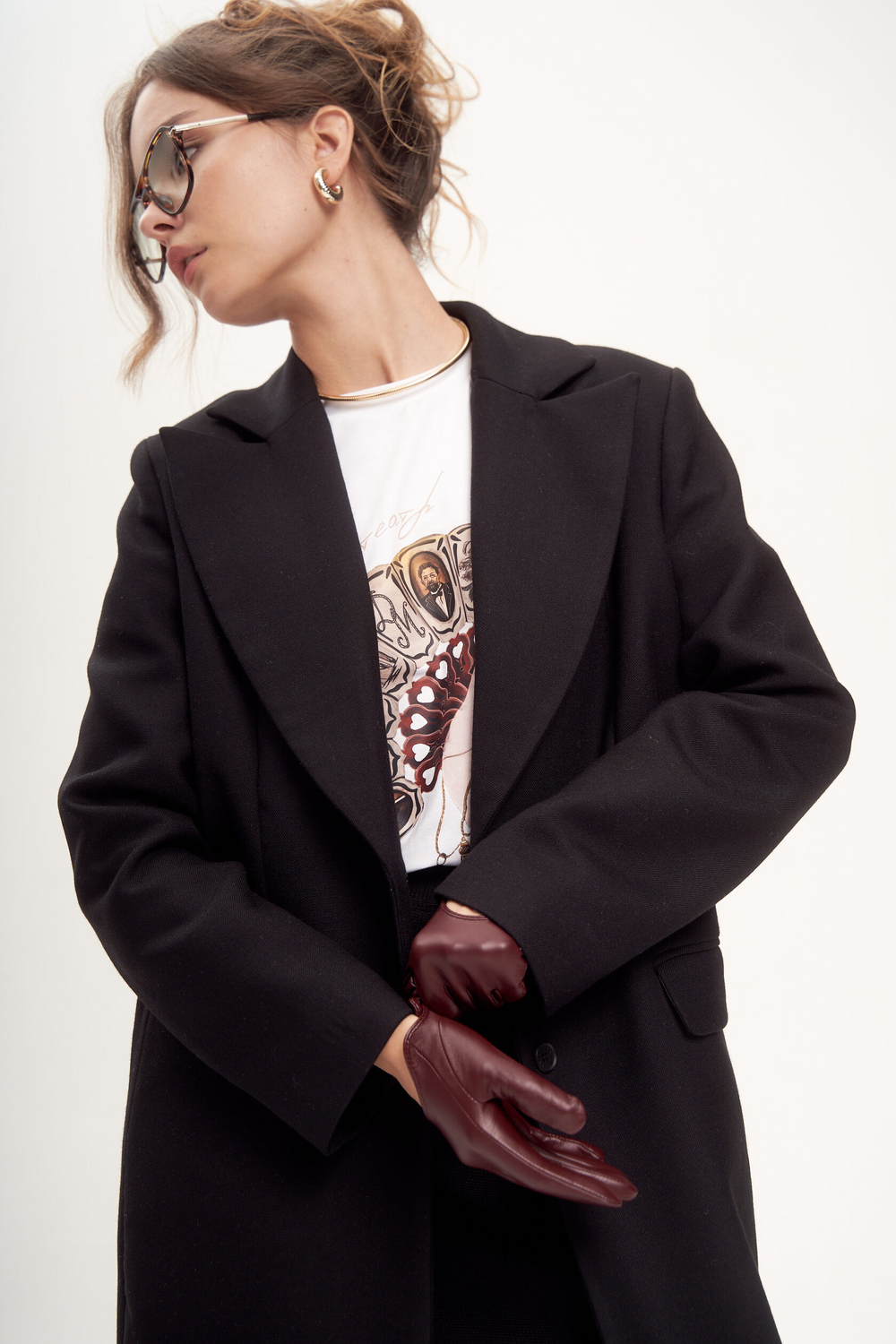 Тонкое пальто из костюмной ткани DAN MARALEX