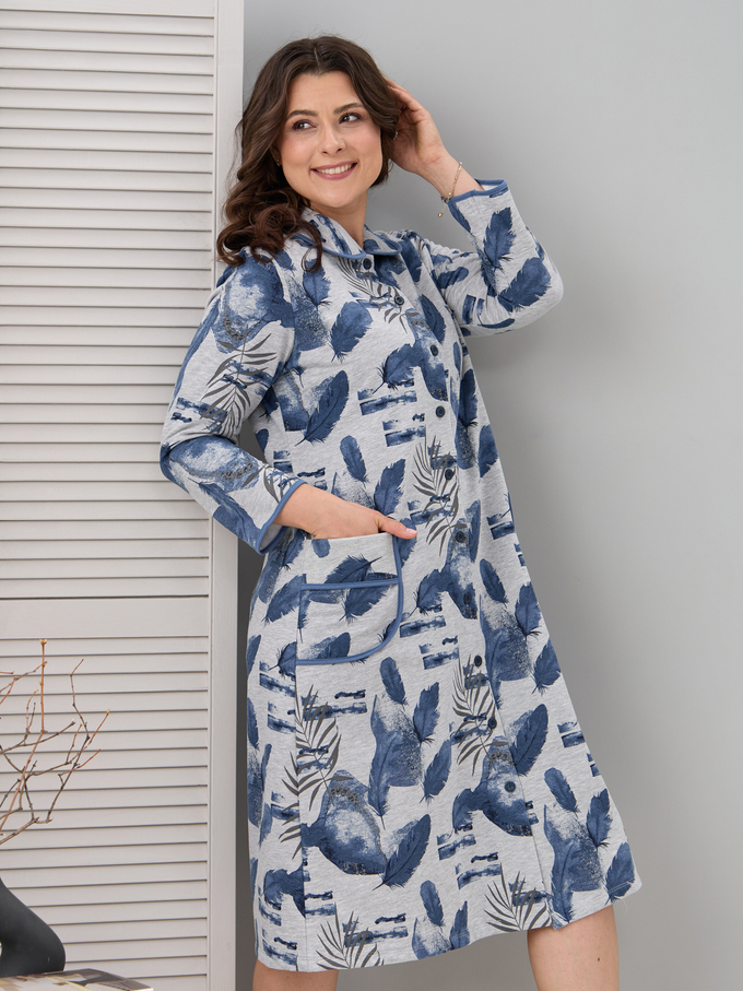 Халат Х-152Р/серыймеланж-перья