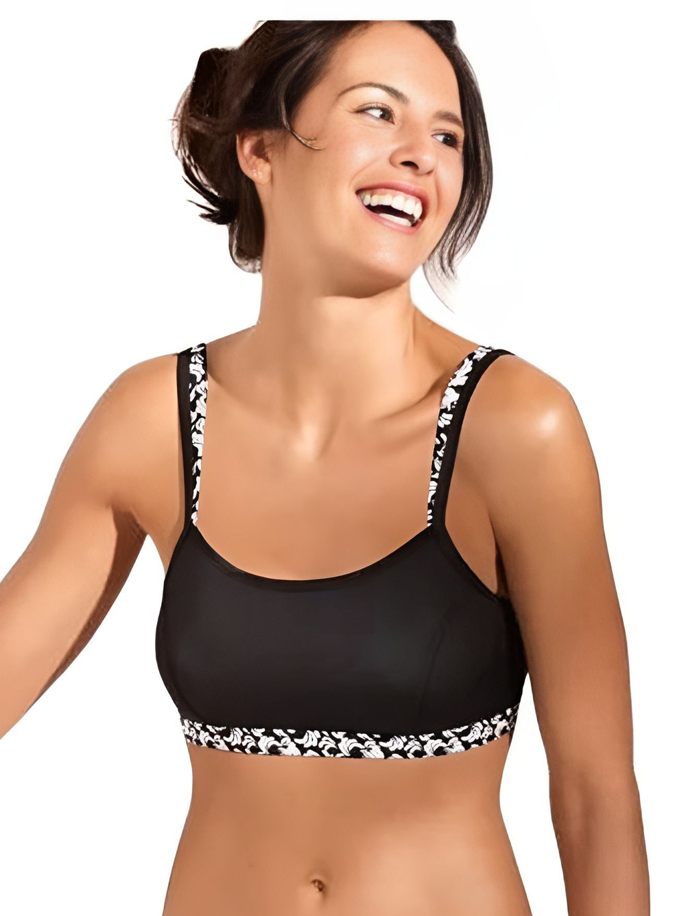 Купальник раздельный (лиф+трусы) после мастэктомии, черный 44-46 RU