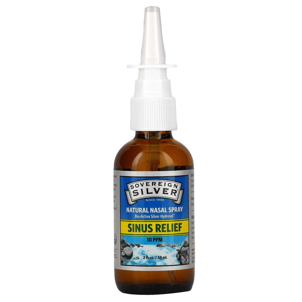 Sovereign Silver, Bio-Active Silver Hydrosol, натуральный назальный спрей, средство для облегчения заложенности носа, 59 мл (2 жидк. унции)