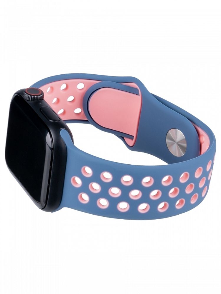 Браслет-ремешок для Apple Watch SPORT (38-40mm) синий+розовый
