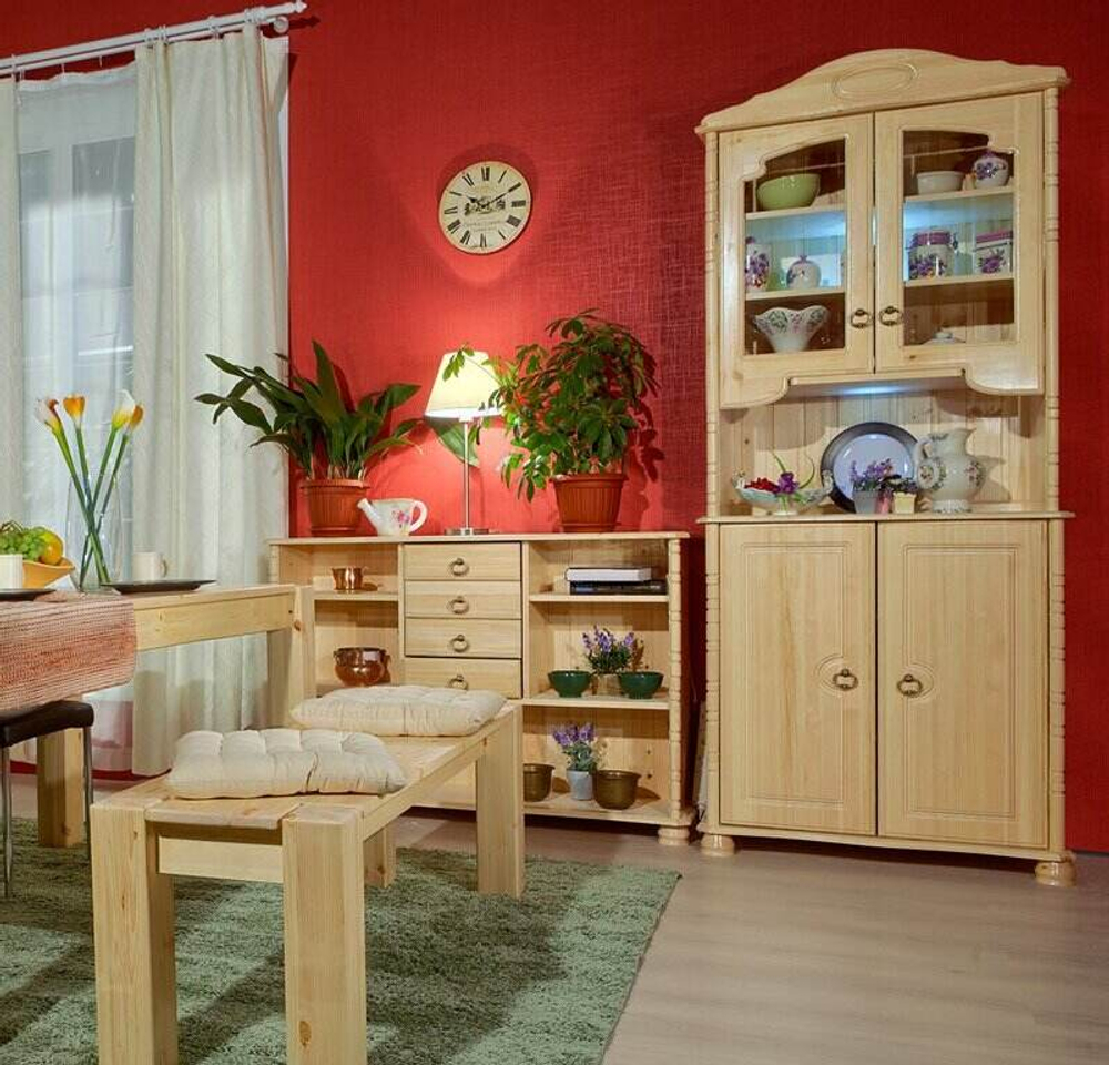 Сервант, 88x214x44,5, Айно, 2-дверный, со стеклом