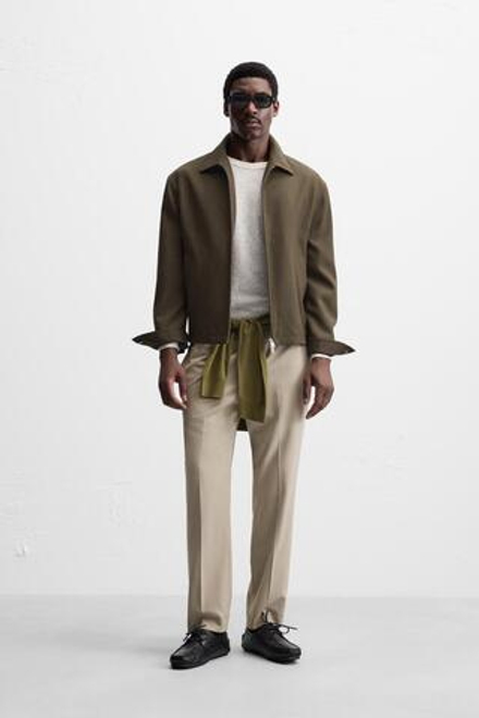 ZARA БРЮКИ-ДЖОГГЕРЫ КОМФОРТНОЙ ПОСАДКИ, ПЕСОЧНЫЙ