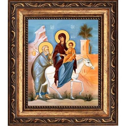Бегство Святого Семейства в Египет. Икона на холсте.