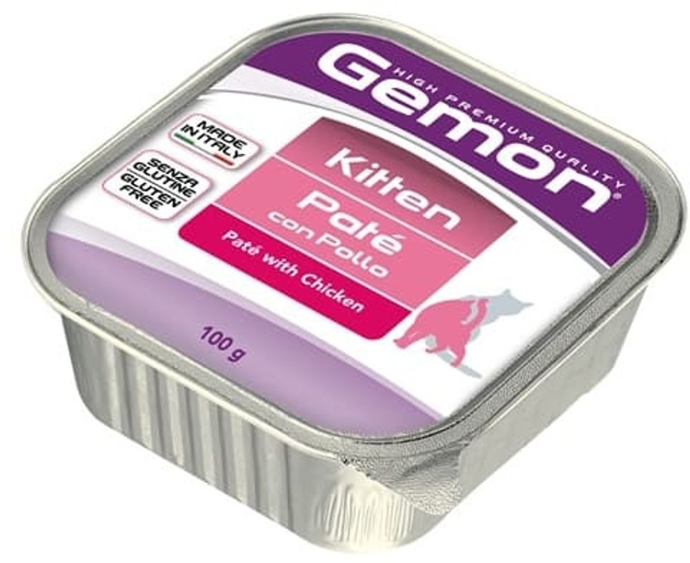 Gemon 100г Cat консервы для котят паштет курица
