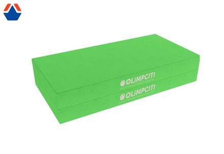 Мат спортивный складной 1000х1000х100 мм  2 сложения (вин.кожа) САЛАТОВЫЙ