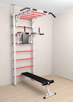 Шведская стенка Sv Sport враспор (Турник рукоход/Брусья/Скамья)