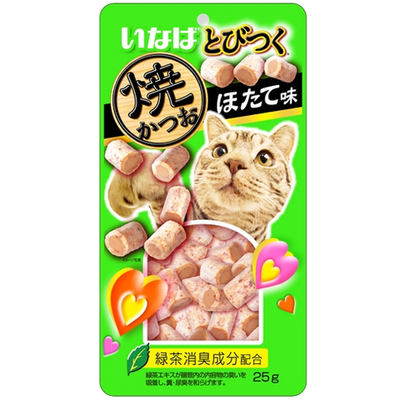 Qsc-216 inaba tobitsuku yaki katsuo запеченное лакомство для кошек со вкусом морскогогребешка 25г