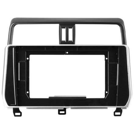 Комплект рамки с разъёмами 10"+can Toyota Prado 150 2017-2022 серебро без кнопок - Car-Smart 7109