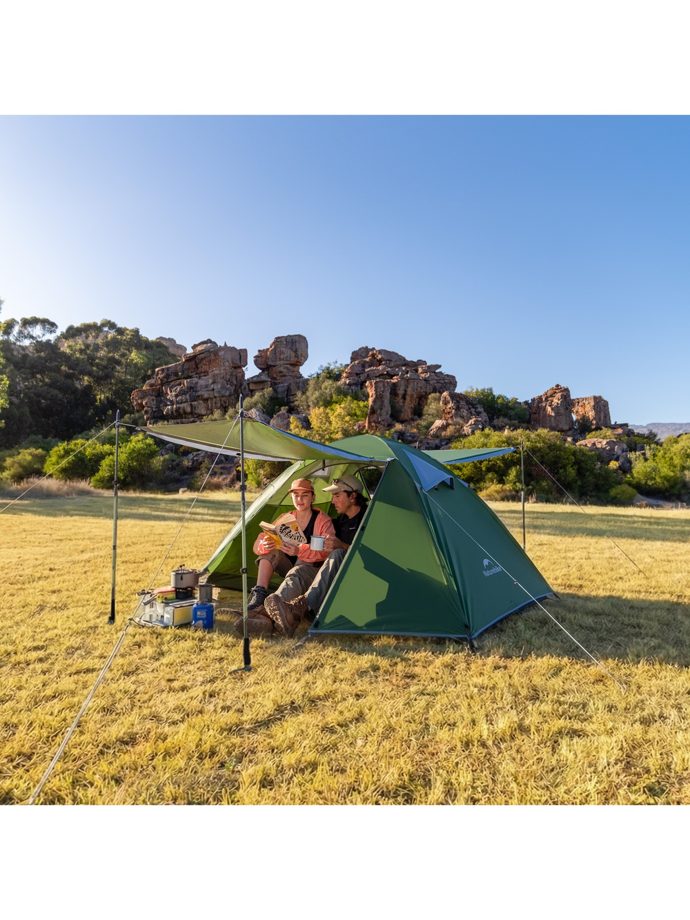 Палатка Naturehike Bleik Series 2-местная, тип B, алюминиевый каркас, желтая