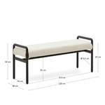 Скамейка Macaret со съемным чехлом из массива дуба с черной отделкой 120 см