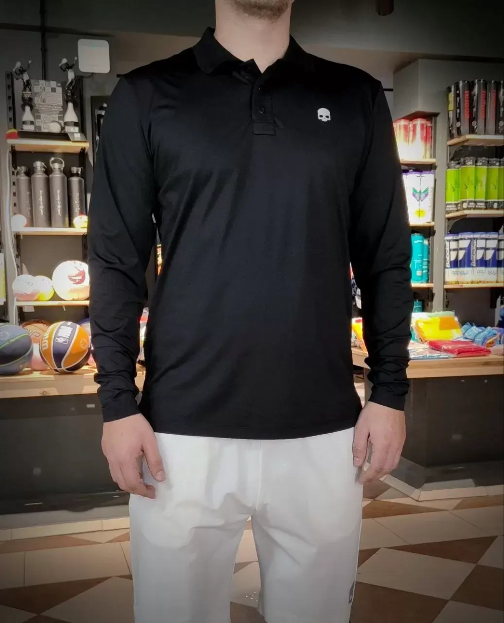 Мужское поло Hydrogen BASIC TECH POLO LS (GI0000-007)