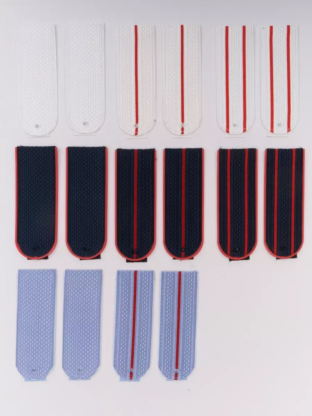 Погоны МВД серо-голубые 1 красный просвет пластик