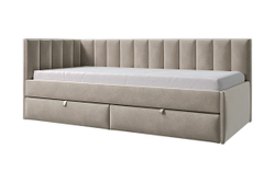 Диван-кровать Оксфорд, велюр шампанское (левый угол)