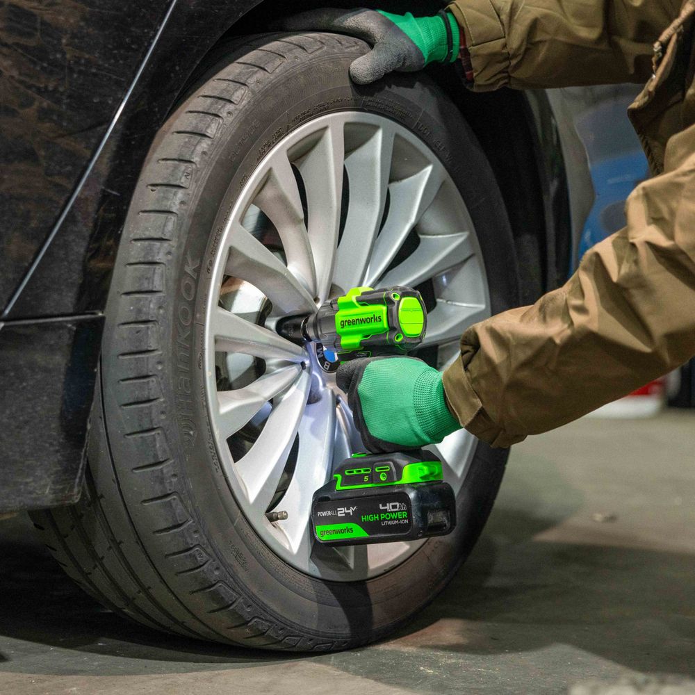 Гайковерт ударный акк. Greenworks IW5500, 24V, б/щет, 1/2'', 500Нм, 3 режима, 1х5Ач,ЗУ,кор (3805007CUG)