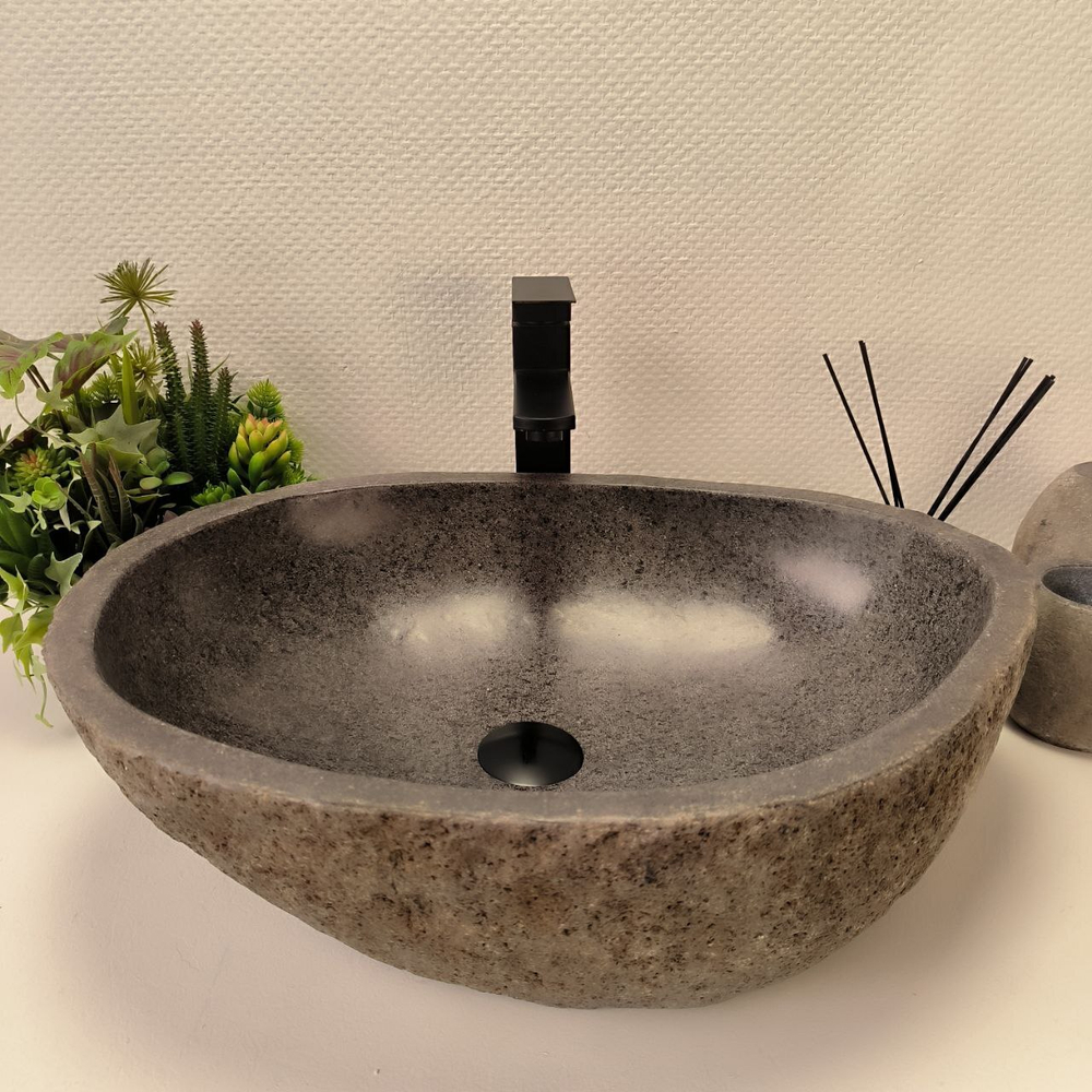 Каменная раковина из речного камня RS-63175 (55*41*16)