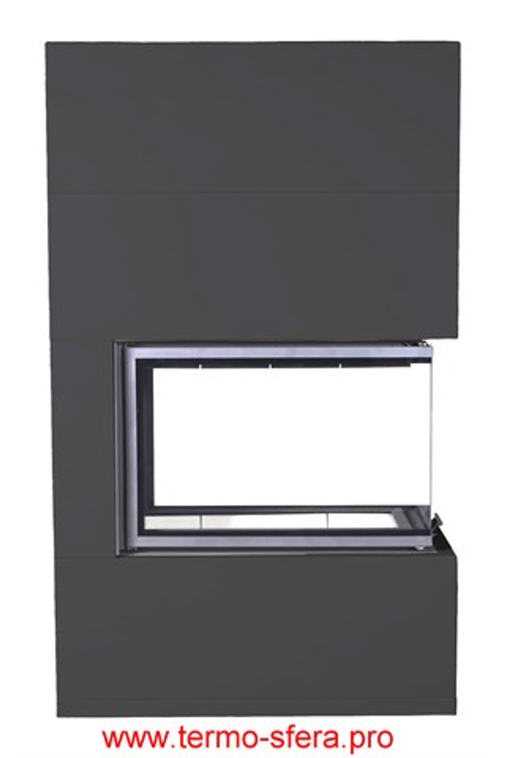 Камин РОДОС 900 ЧЕРНЫЙ, шамот белый