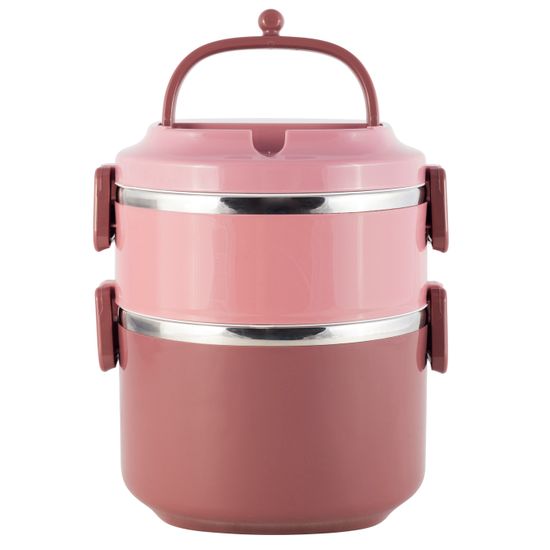 Ланч бокс двойной 1700 мл. Kamille KM 2136 пластик, нержавеющая сталь