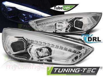 Передние фары CHROME DRL LED для Ford Focus 3(III) FL