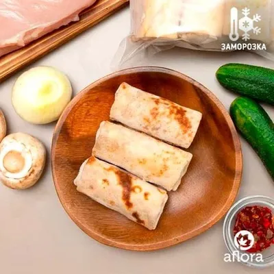 Фотография Блины с курицей и грибами домашние / 500 гр купить в магазине Афлора