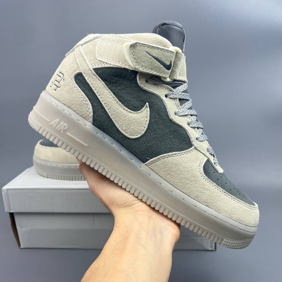 Кроссовки Nike AirForce 1 на меху #382 (сер.)