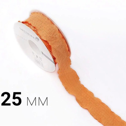 Лента текстиль "Rossi" 2,5см*10ярд ОРАНЖЕВЫЙ