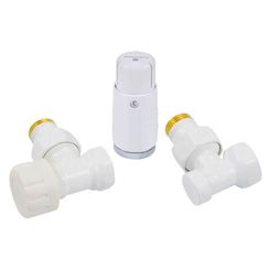 Комплект подключения угловой STANDARD MINI 1/2quot; (белый) с термоголовкой MINI DIAMANT М30х1,5