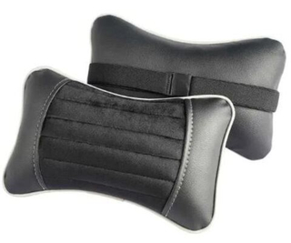 Подушки на подголовник CarFashion -«MONACO» (2шт) - 41144 - Эко-Велюр черный/вст черный/серый/серый