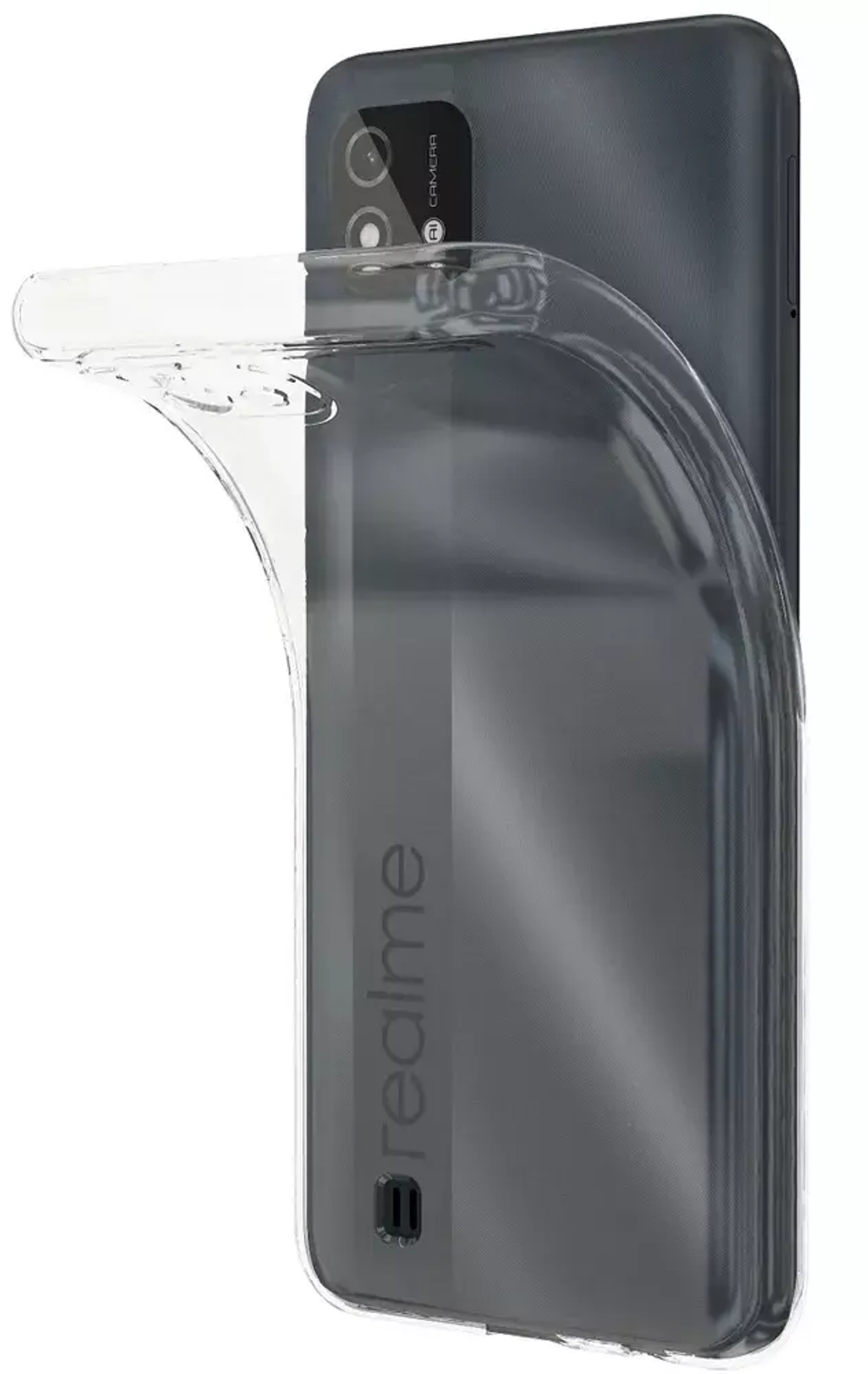 Накладка Realme C20/C11 силикон прозрачный Card Case Poket