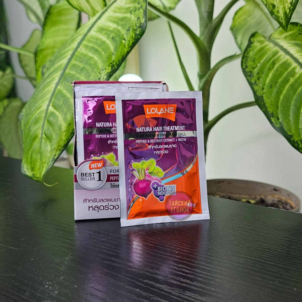 Маска для волос LOLANE Биотин+Свекла+Пептиды от выпадения 10 гр.