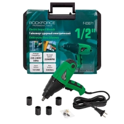 Гайковерт ударный электрический 1/2''(220-240V, 1010W, 500Нм) с комплектом головок (17, 19, 21, 22мм) RockForce##Rock FORCE RF-03071( RF-F-03071)