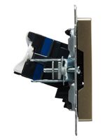 BRITE Розетка компьютерная двойная RJ45 кат.6 РК11-2-БрШ шампань IEK