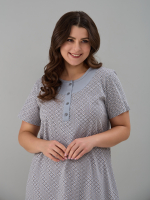 Ночная сорочка С-018/серый-экрюгорошки