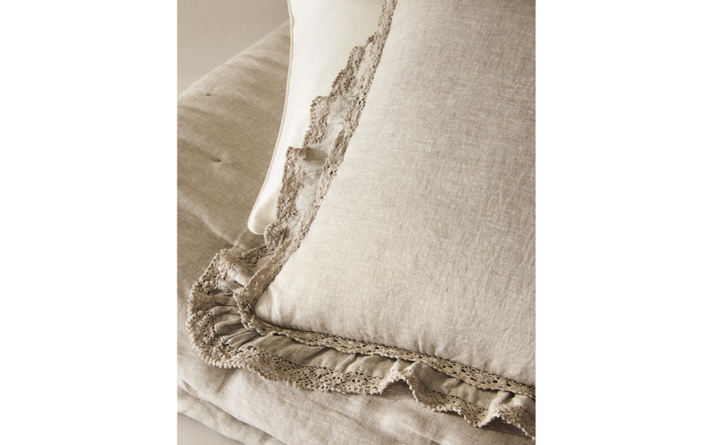 Zara Home наволочка декоративная из льна, светло-бежевый, 50x50 см