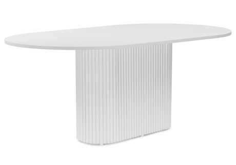 Стол деревянный Woodville Барон О 180 х 90 белая пленка шагрень, белые ноги