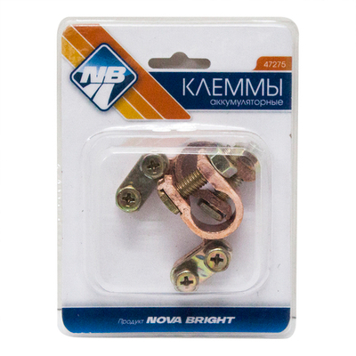 47275 Клеммы аккумуляторныфе "Nova Bright" в блистере (ВТ 8/9)-2 шт