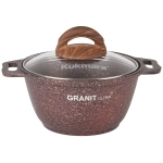 Кастрюля 1л «Granit ultra»(red) со стеклянной крышкой кга12а