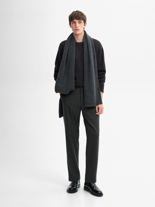 Massimo Dutti Свитер из смесовой шерсти с круглым вырезом, маренго