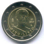 2 евро 2017 год. Италия. 2000 лет со дня смерти Тита Ливия. Биметалл UNC