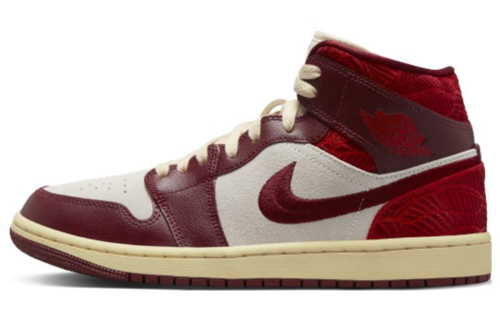 Кроссовки Jordan Air Jordan 1 Mid Se Wmns "Tiki Leaf" (Женская размерная сетка)
