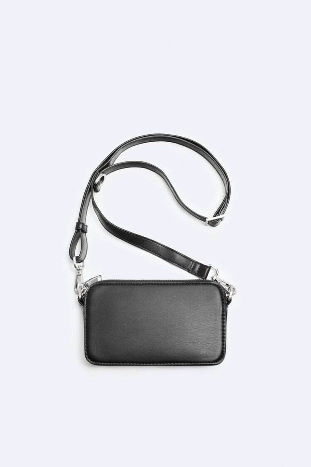 ZARA ЧЕХОЛ ДЛЯ МОБИЛЬНОГО ТЕЛЕФОНА, С ПЛЕЧЕВЫМ РЕМНЕМ, ЧЕРНЫЙ