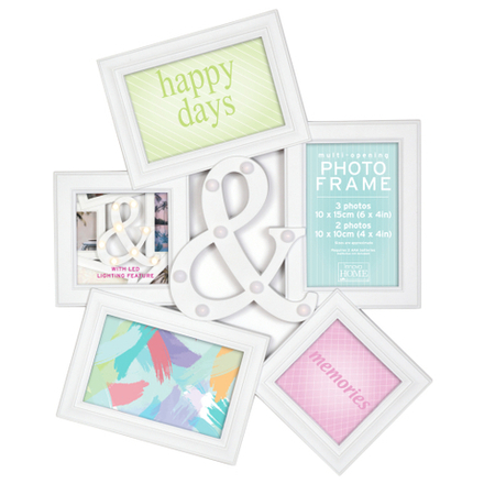Innova PI09959 фоторамка 5 фото, 3x 10*15cm, 2x 10*10cm Maggiore LED , белый, пластик
