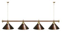 Лампа STARTBILLIARDS 4 пл. (плафоны зеленые,штанга зеленая,фурнитура золото)