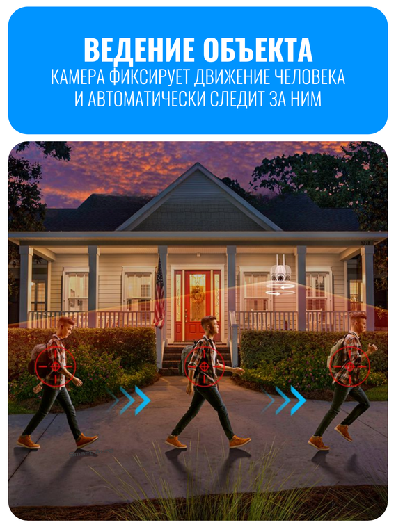 Камера видеонаблюдения Smart Aura, Wi-Fi/Ethernet, поворотная, уличная