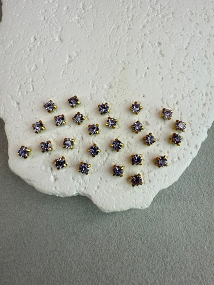 Шатоны 4 мм, Фиалка в золоте, 25 шт